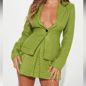 NWT Fashion Nova Tweed Blazer skirt set